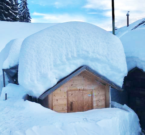 Imagefoto "Hühnerstall Classic" im Winter mit Schneedecke